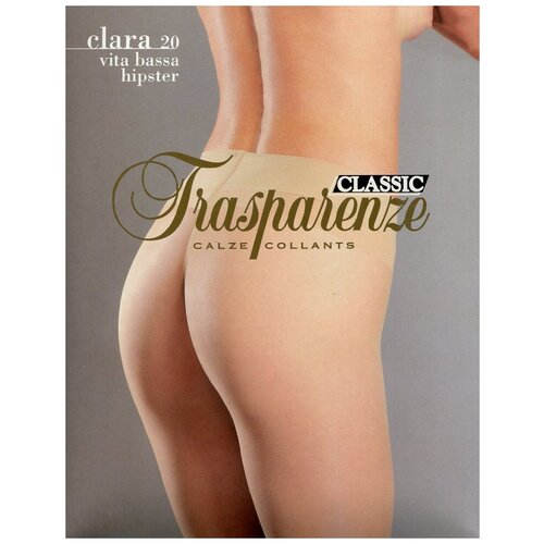 фото Колготки trasparenze clara, 20 den, с ластовицей, заниженная талия, размер 4, коричневый