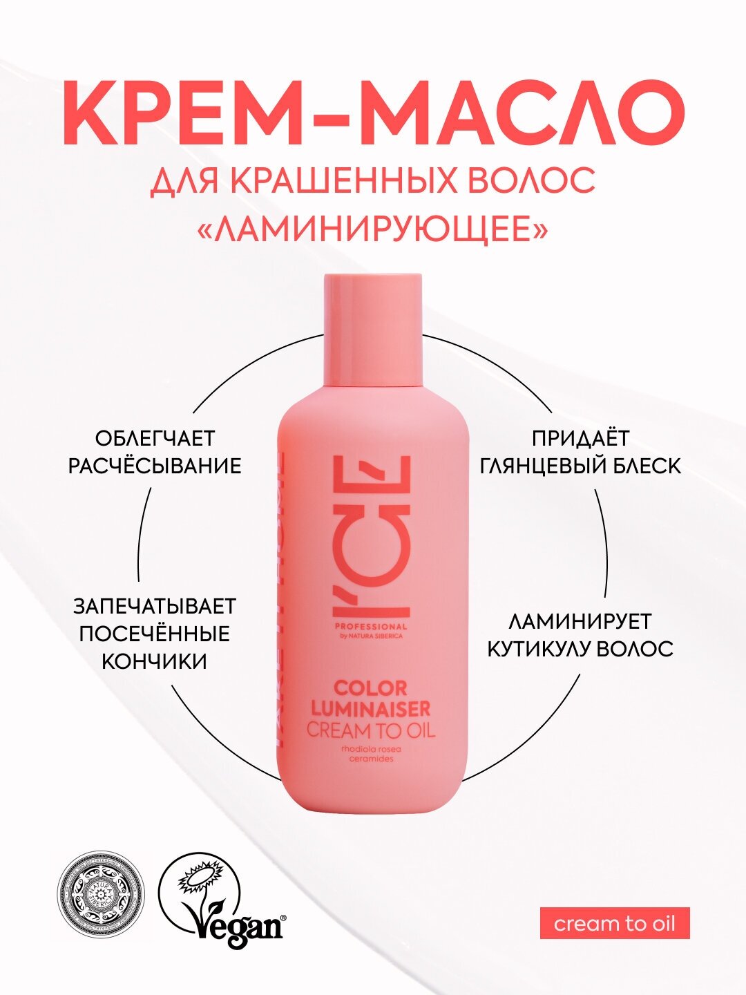 Крем-масло для окрашенных волос Color Luminaiser «Ламинирующее» ICE Professional by Natura Siberica, Take It Home, 200 мл