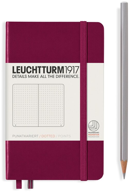 Записная книжка блокнот Leuchtturm A6 (в точку), винный