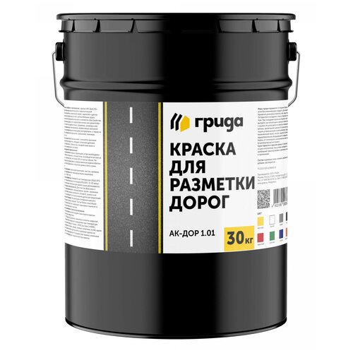 Краска акриловая Грида АК-Дор 1.01 матовая белый 30 кг