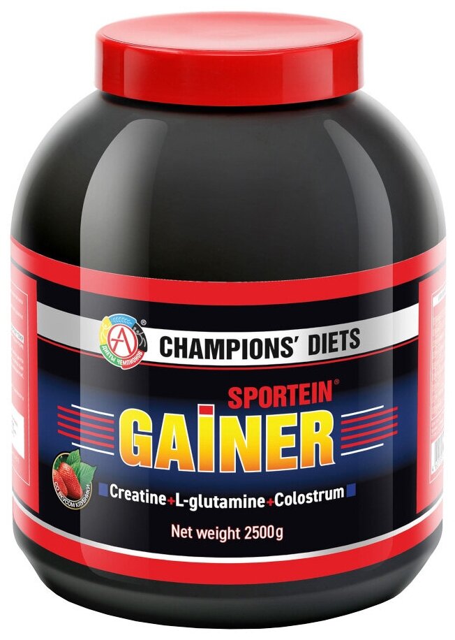 Sportein Gainer, 2500 г, Strawberry / Клубника