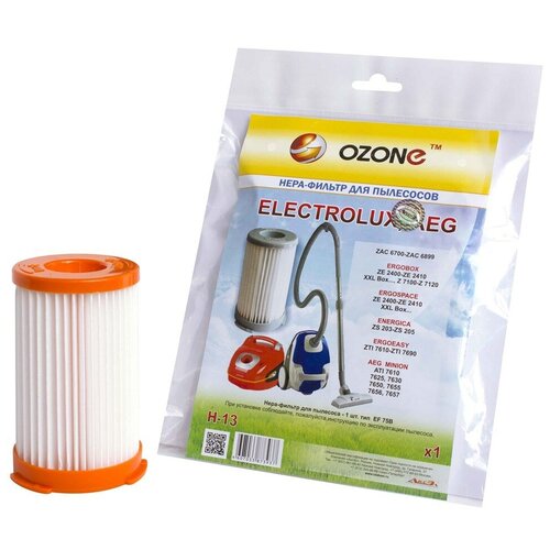 OZONE Фильтр HEPA H-13, 1 шт. hepa фильтр ef75b f120 aef75b для пылесосов electrolux aeg accelerator ergoeasy minion vampyrette и tornado alfatec