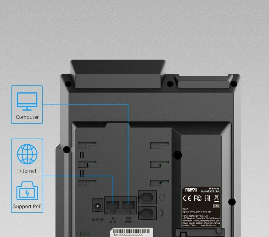 Телефон IP Fanvil X3SP Lite черный - фото №10