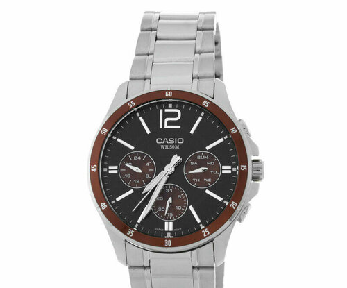 Наручные часы CASIO Analog, серебряный, черный