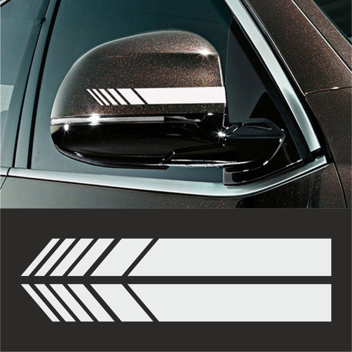 фото Наклейка полоса на зеркало авто