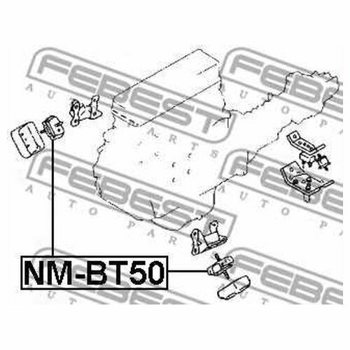 Опора двигателя Febest MZM-BT50 для Mazda BSERIE (1985-2006), Mazda BT-50 (2006-2015), Mazda ESERIE SG (1995-2001)