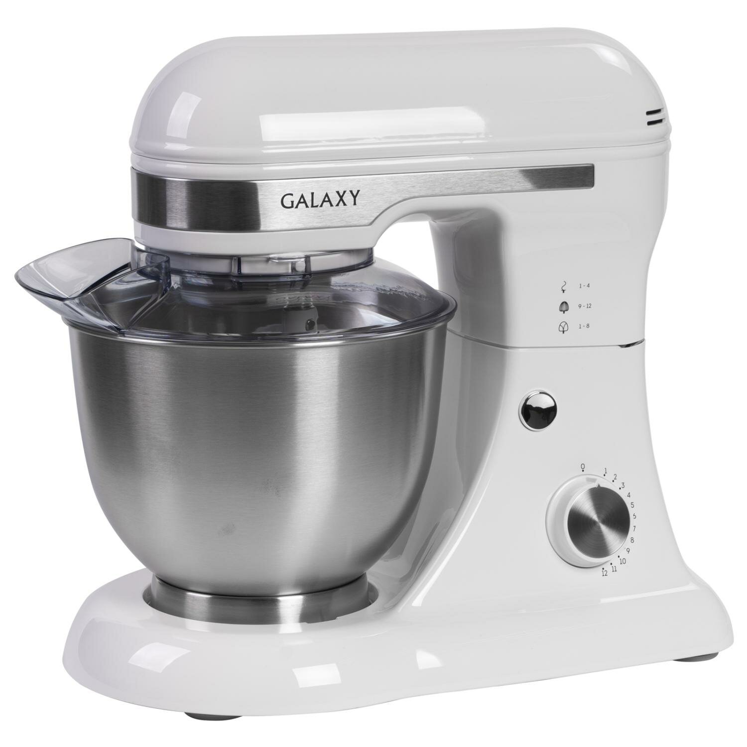 Миксер стационарный Galaxy GL 2230 белый планетарный,700 Вт,12 скоростных реж. работы, большая чаша