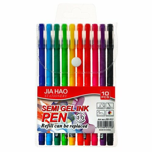 Набор шариковых ручек 10 цветов1 мм корпус софтач в цвет стержня в блистере 622₽