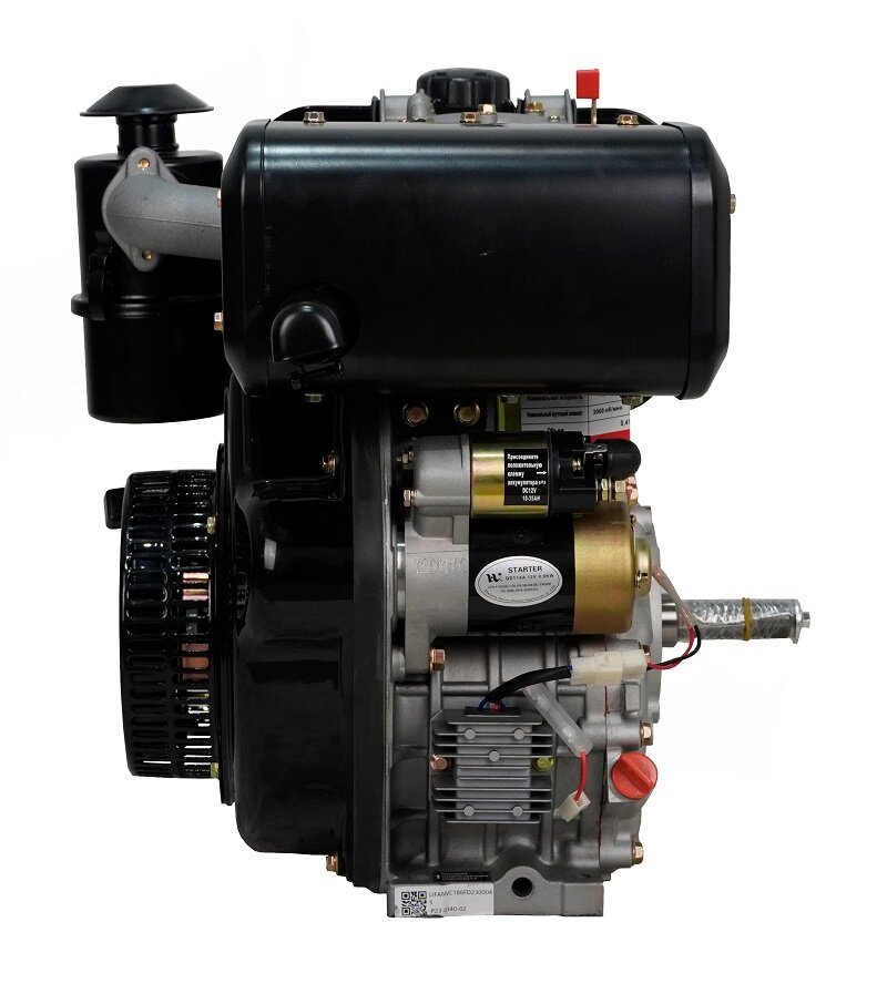 Двигатель дизельный Lifan Diesel 186FD D25 6A (9.2л.с., 418куб. см, вал 25мм, ручной и электрический старт катушка 6А) - фотография № 3