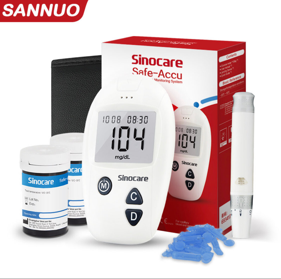 Глюкометр Sannuo Sinocare для измерения уровня сахара в крови