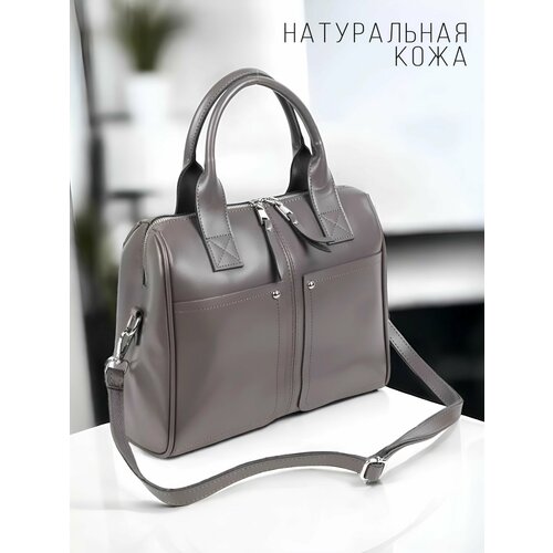 Сумка тоут Savoy, фактура гладкая, серый