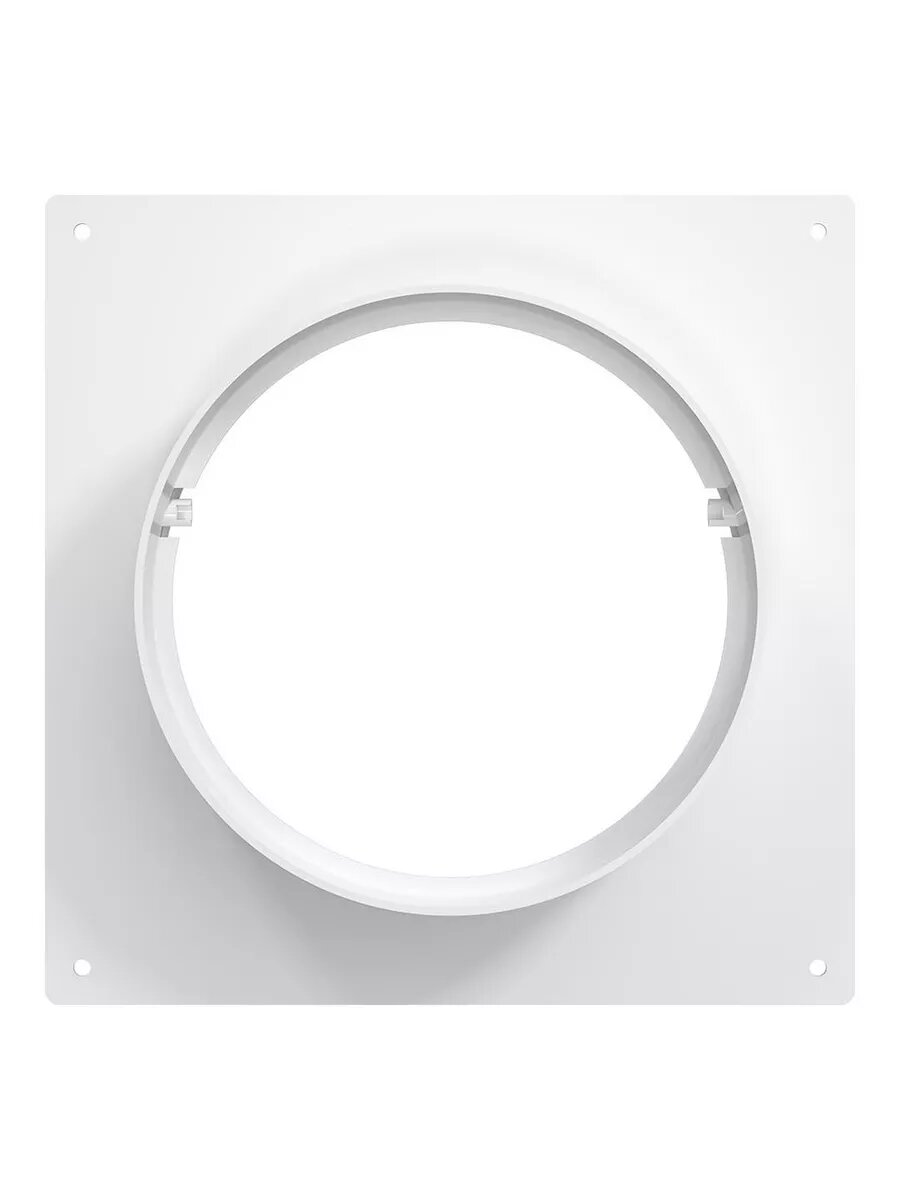 Соединитель круглых каналов с накладной пластиной Era 12,5SKNP, 165х165 мм, D 125 мм, белый — фото 1