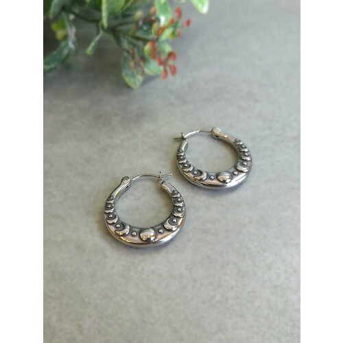 Серьги конго, серебряный