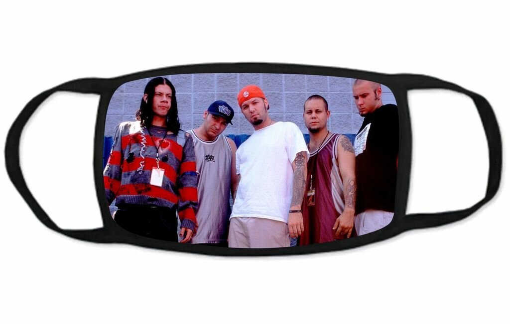 Маска защитная тканевая на лицо Limp Bizkit, Лимп Бизкит №4, Детская - 18 на 10 см