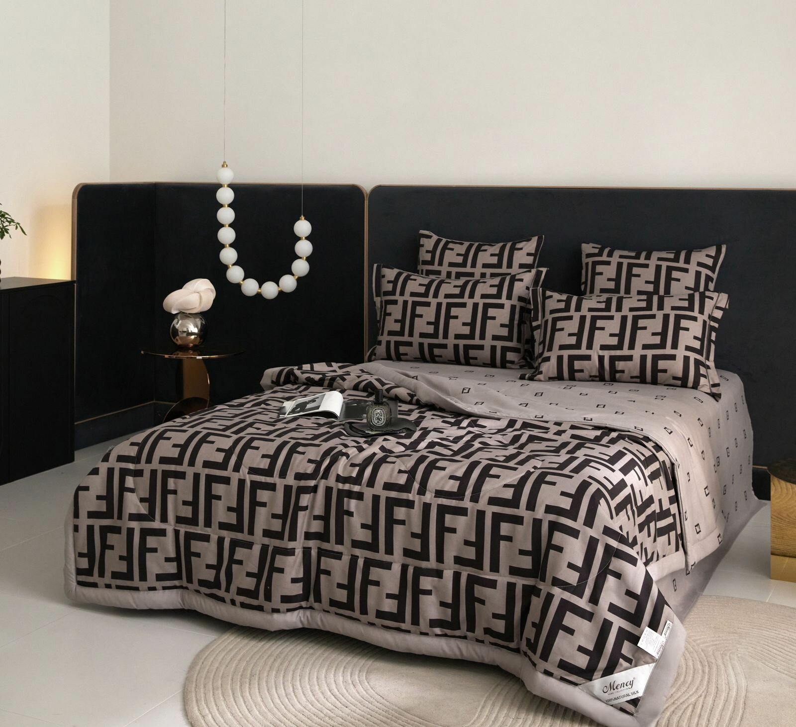 Постельное белье семейное с двумя одеялами Сатин Mency MEN-8 — фото 1