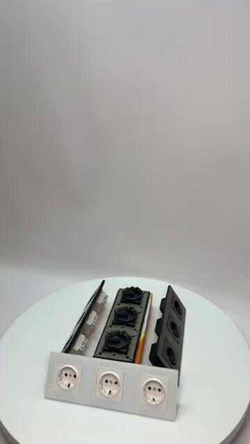 Розетка 3 со стеклянной панелью, черная, USB, Type-C, 16А, 110-250В 258*86 — фото 1