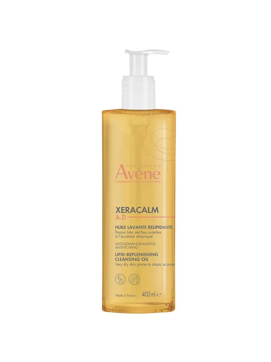 Очищающее Масло XeraCalm Avene, без отдушек, для младенцев, детей, взрослых, 400 мл