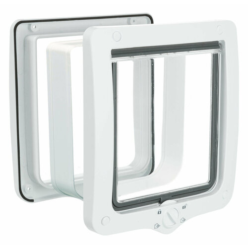 Дверца Trixie Flap Door 4-Way XXL, для кошек и собак, белая, 24x28 см