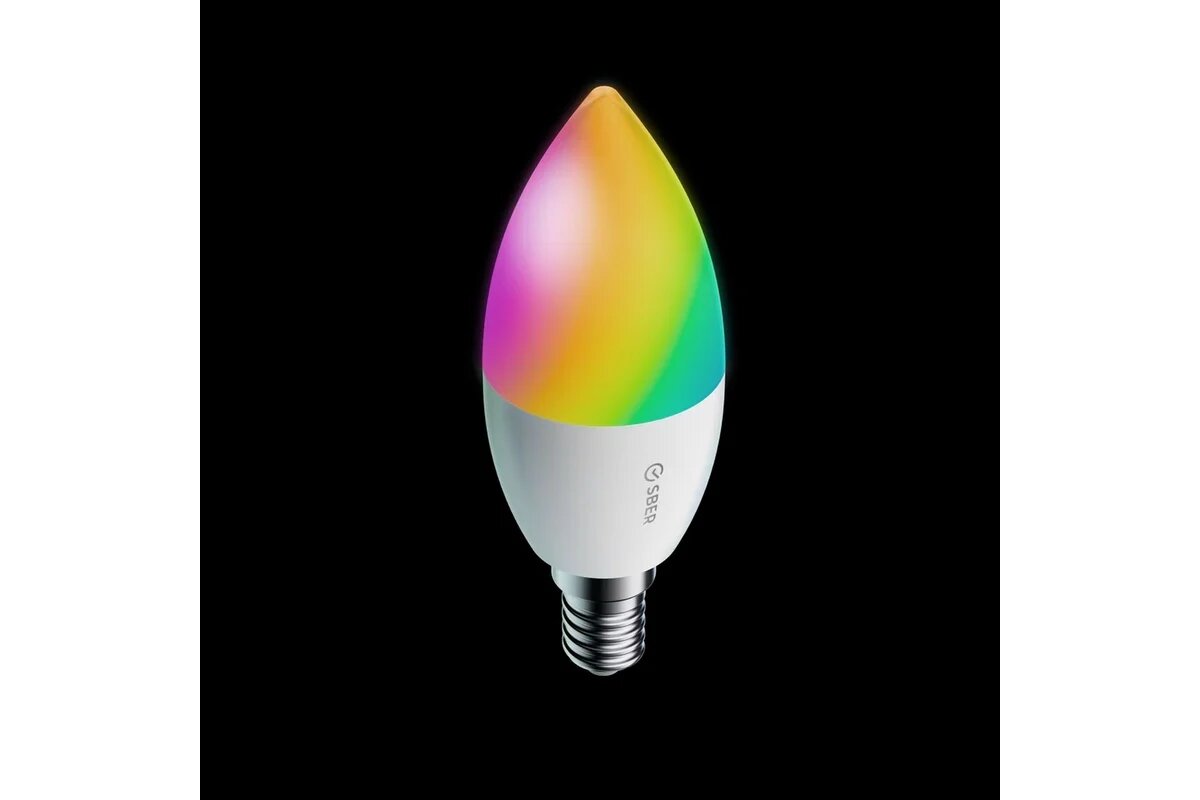 Умный дом сбер/SBER: Светодиодная лампа CЗ7 (цоколь E14, 230В/5.5Вт): LED/RGB/CCT/DIM/WiFi/Bluetooth