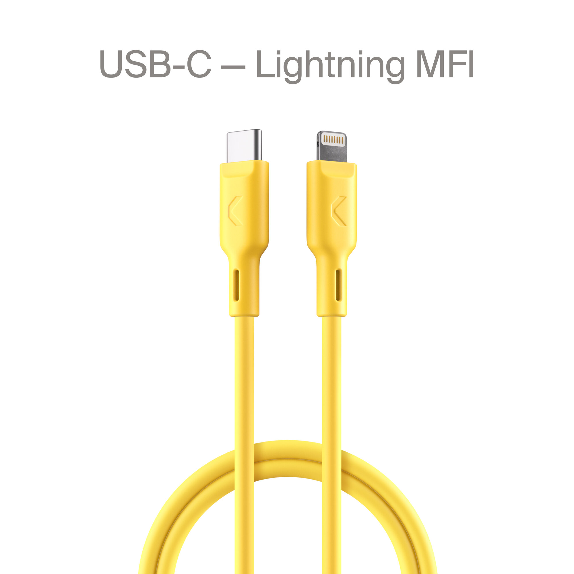 Кабель COMMO Jelly USB-Type-C - Lightning MFI, 1,2 м, Yellow