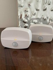 Светильник от батареек светодиодный настенный 2 шт. для спальни, лестницы, теплый свет 0,5 w (батареек в комплекте нет)