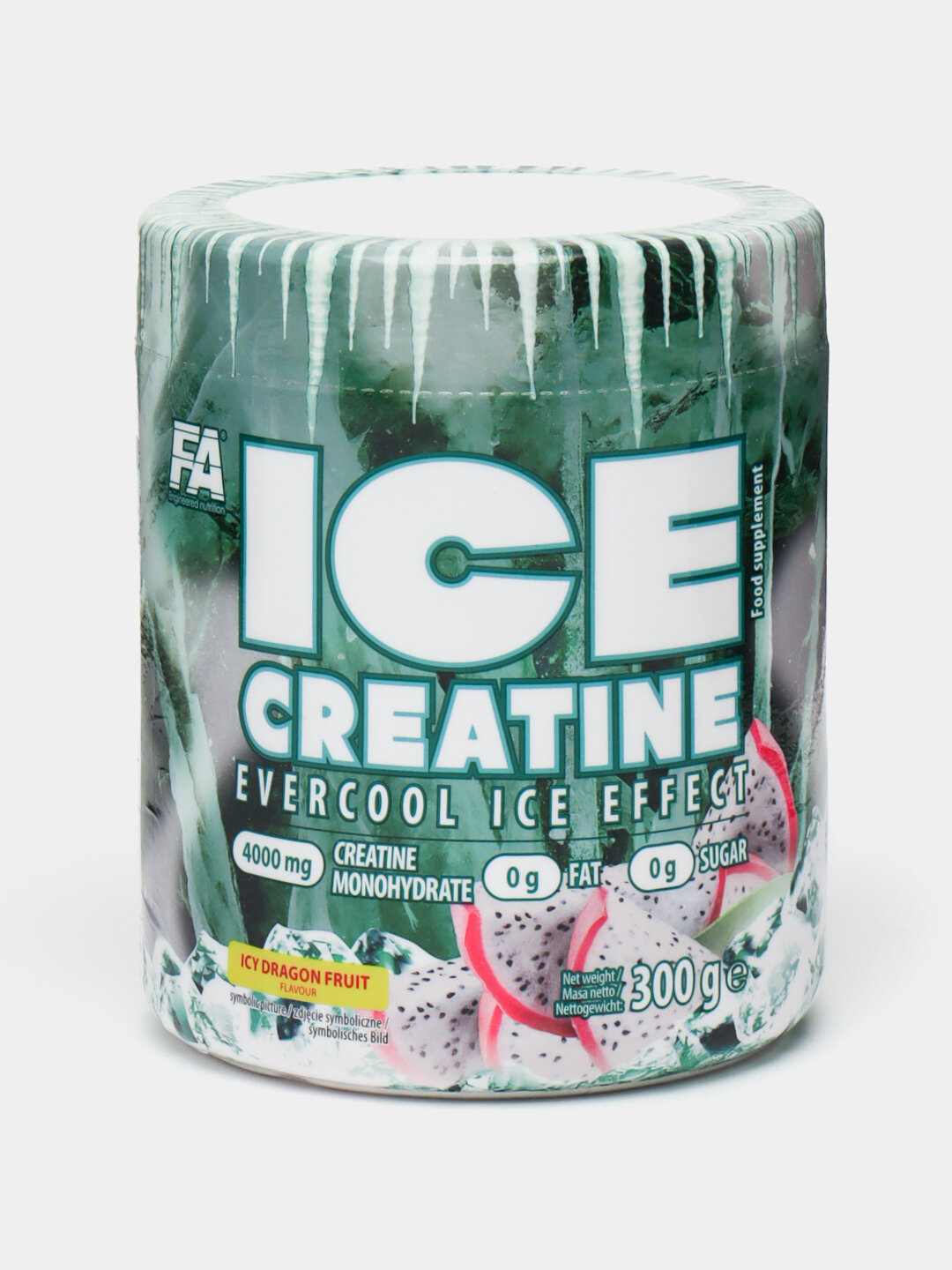 Креатин FA ICE Creatine, моногидрат с охлаждающим вкусом, 300 г, 60 порций, для роста мышц, драгон фрукт