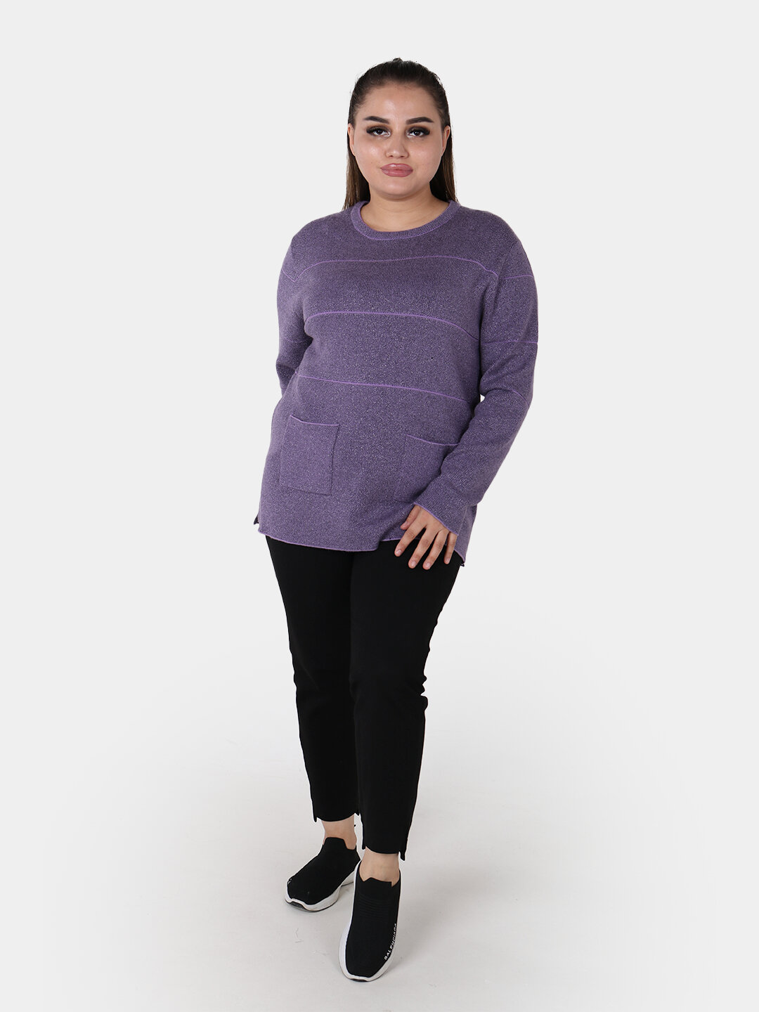 Свитер размер One Size, , фиолетовый