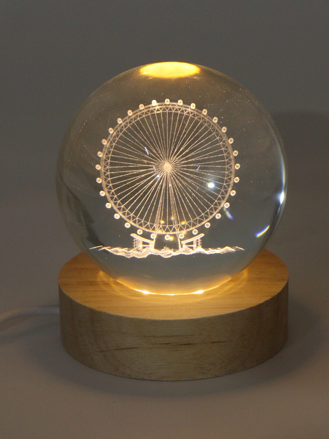 Хрустальный шар-ночник 3D, антистресс, настольный стеклянный светильник, 6 см