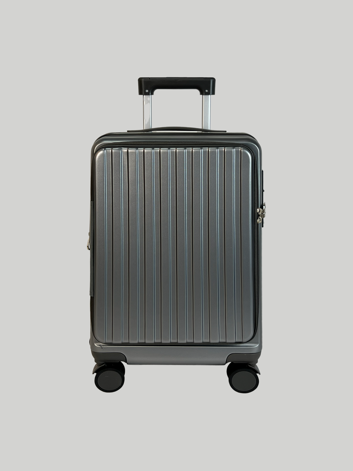 Чемодан , 38 л, серый металлик — фото 1