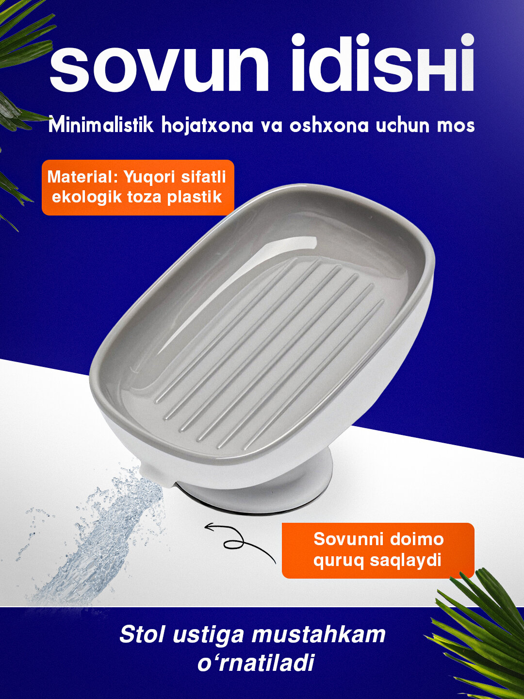 Современная подставка для мыла с отводом воды