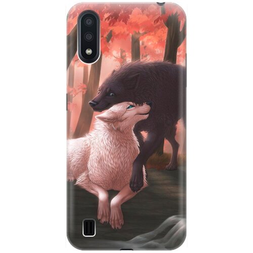 фото Re:pa накладка transparent для samsung galaxy a01 с принтом "влюбленные волки"