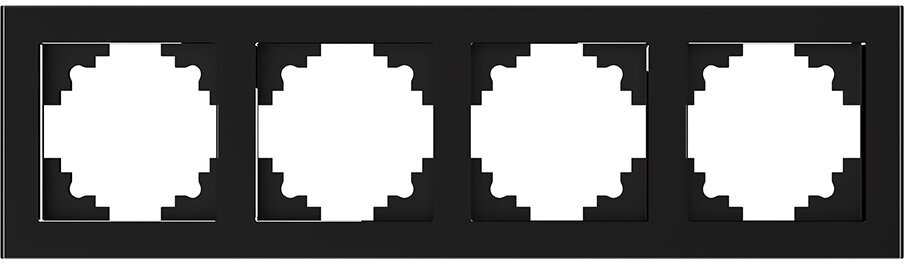 Рамка горизонтальная 4-местная, серия Катрин, GFR00-7004-05, черный арт. 39521