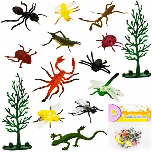 Набор животных Levatoys YSLT05-2 Насекомые в пак.