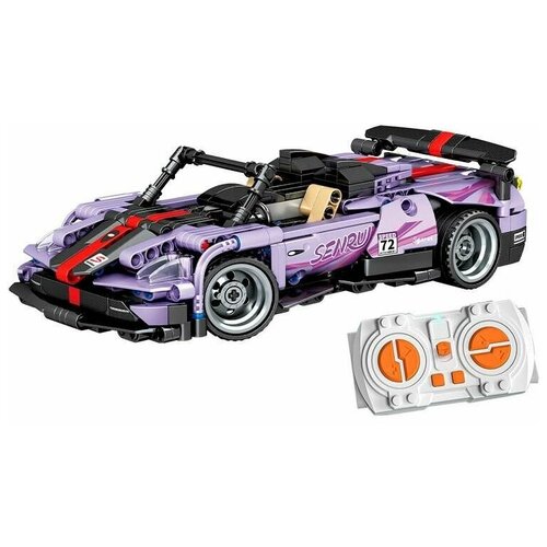 фото Радиоуправляемый конструктор sembo block фиолетовая гоночная машина 701908 / 480 деталей