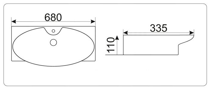 Керамическая подвесная раковина Gid Str4282a с сифоном ORIO A3202 - фотография № 7