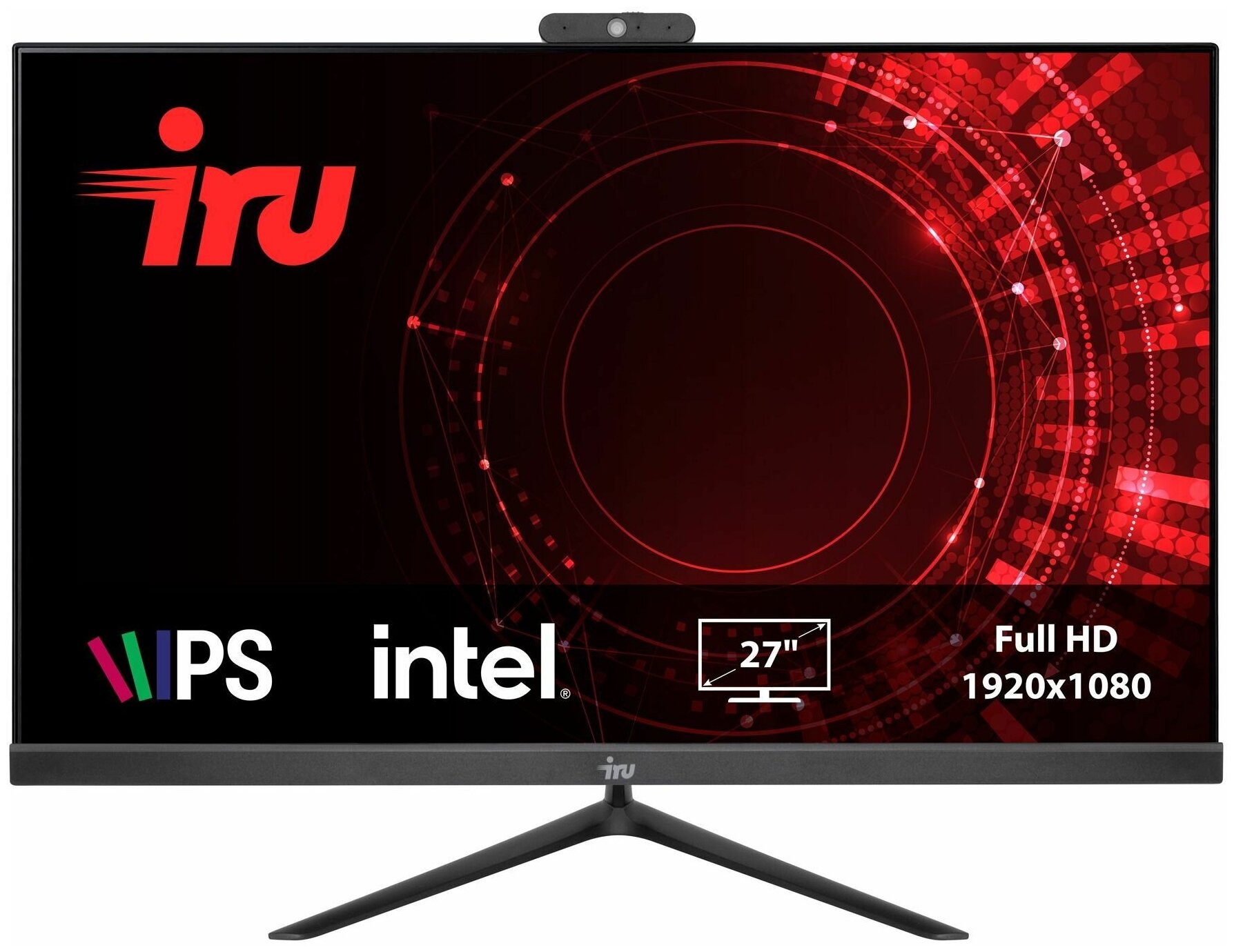 Моноблок IRU Office 27IH5P 27" Full HD i5 11400 (2.6) 8Gb SSD256Gb UHDG 730 Free DOS GbitEth WiFi BT 120W Cam черный 1920x1080