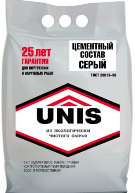 Цементный состав UNIS серый 5кг арт. CEMSERYI-5