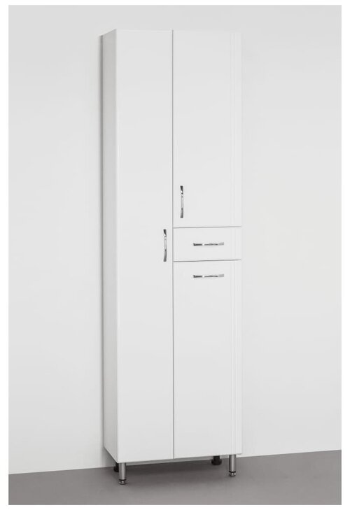 Шкаф-пенал Style Line Эко Стандарт 54 напольный, с корзиной, белый