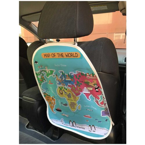 фото Защитная накидка "детская карта мира" на спинку автомобильного сидения joyarty