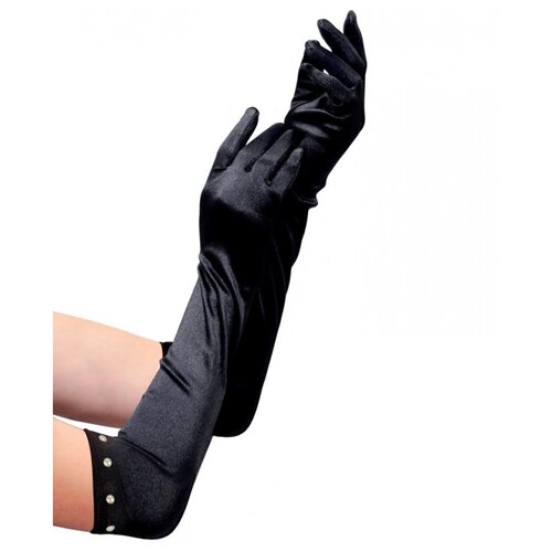 фото Черные перчатки со стразами (детские) (9694), 15 см. widmann