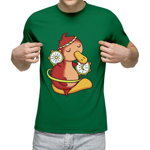 фото Мужская футболка «фитнес утконос с бубном» (2xl, красный) us basic