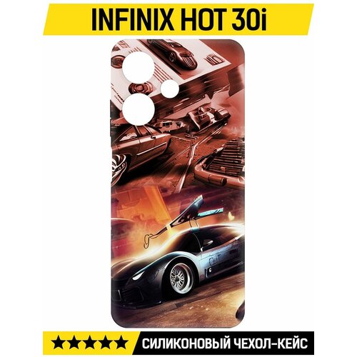 Чехол-накладка Krutoff Soft Case Автодинамика для INFINIX Hot 30i черный чехол накладка krutoff soft case барбиленд для infinix hot 30i черный