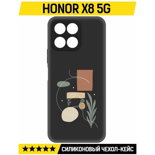 Чехол-накладка Krutoff Soft Case Элегантность для Honor X8 5G черный чехол накладка krutoff soft case элегантность для honor x8 5g черный