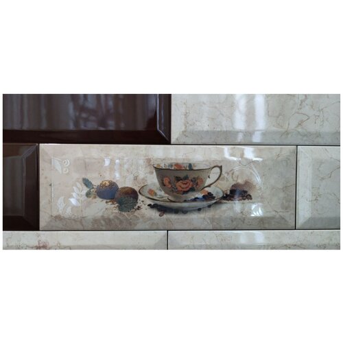 Керамическая плитка, настенная Monopole Decor bonjour cafe crema 10x30 см