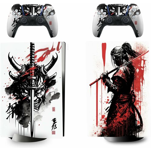 игровая консоль sony playstation 5 digital edition геймпад белый Набор наклеек Samurai на игровую консоль Sony PlayStation 5 Digital Edition