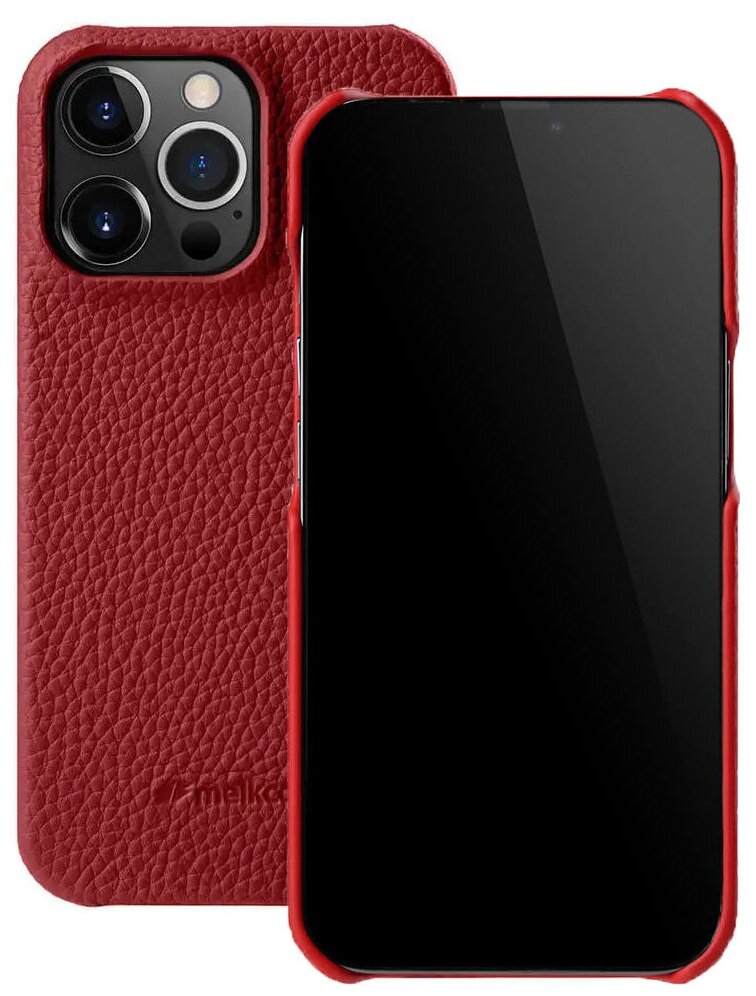 Кожаный чехол накладка Melkco Snap Cover для iPhone 15 Pro Max, красный