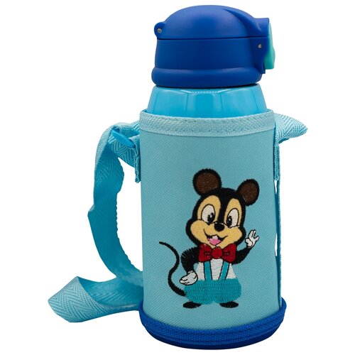 Термос-термокружка в сумке, кружка и насадка с трубочкой в комплекте, 550 мл, цвет голубой, 20х8х8 см, Baby Fox BF-BTL4-08