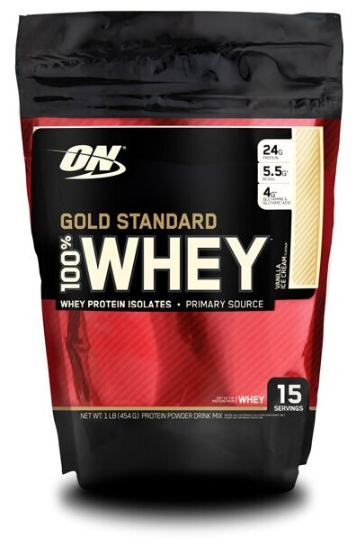 двойной шоколад Optimum nutrition 100% Whey Gold standard 454 гр - 1lb (Optimum nutrition)
