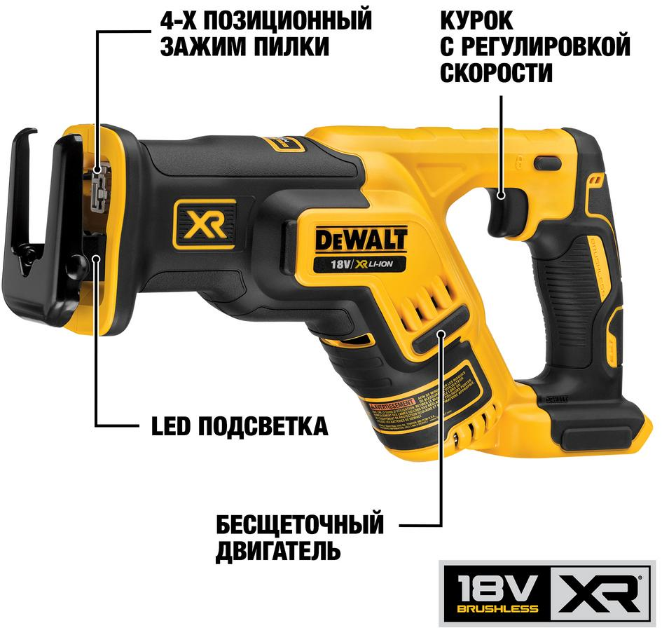 Пила сабельная акк. 18В DCS367NT DeWALT DCS367NT-XJ - фотография № 7