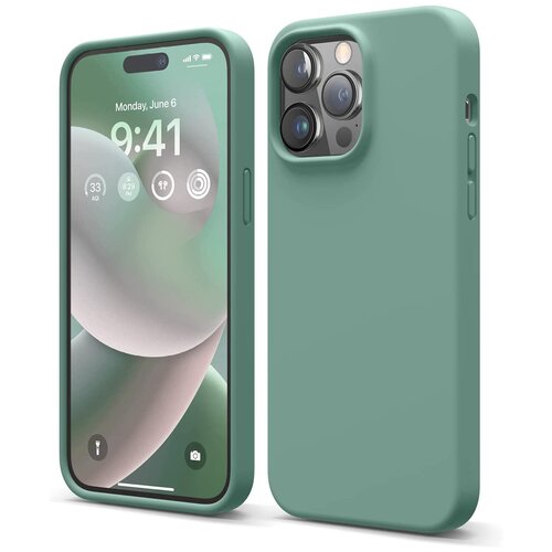 Чехол Elago Soft Silicone для iPhone 14 Pro, Midnight Green